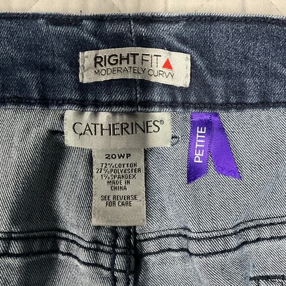 Catherines Womens 20WP Right Fit Moderately Curvy Jeans Elastic at Waist Stretch - Picture 4 of 7